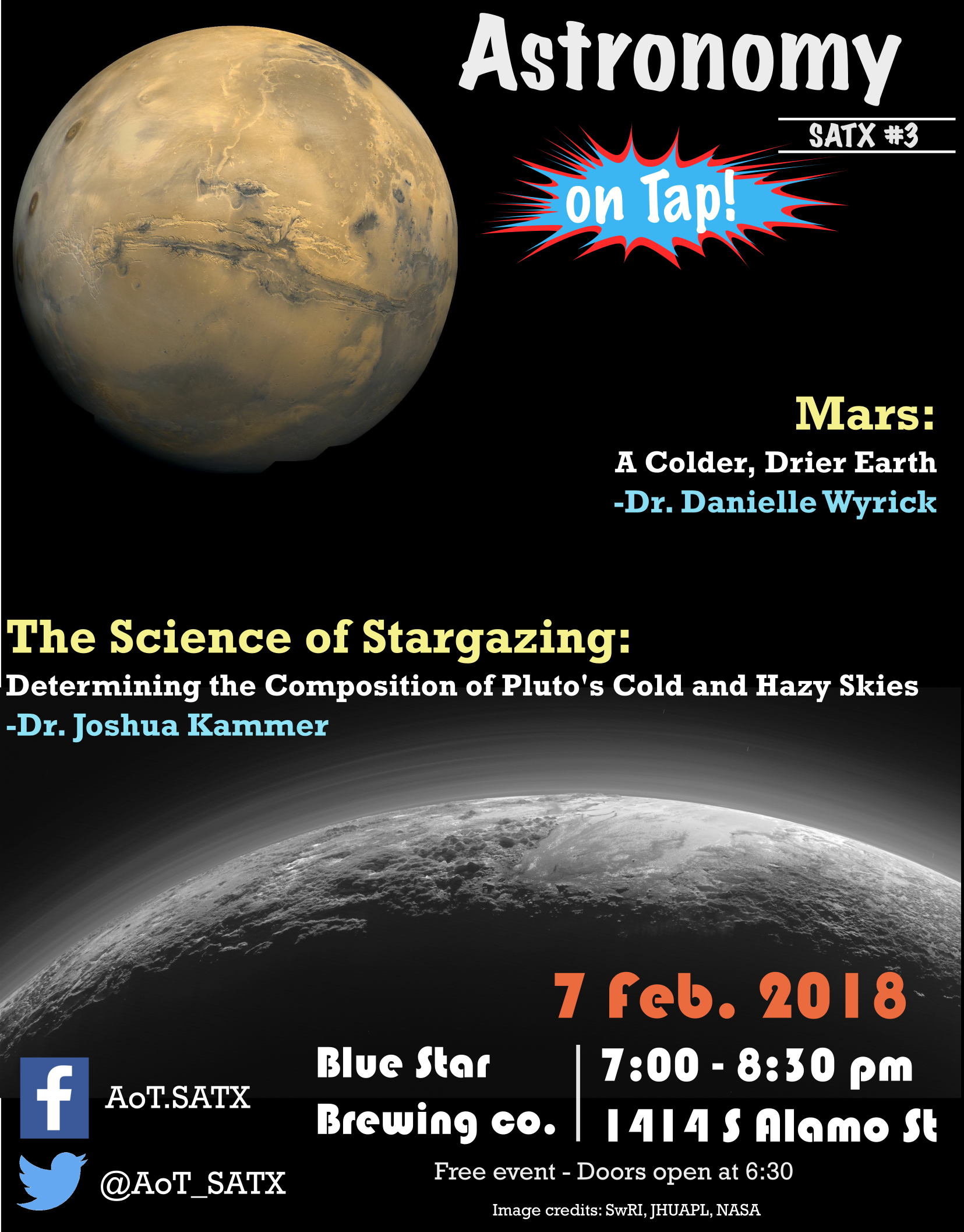 Wed. Feb 7th: AoT SATX #3 - Astronomy On Tap