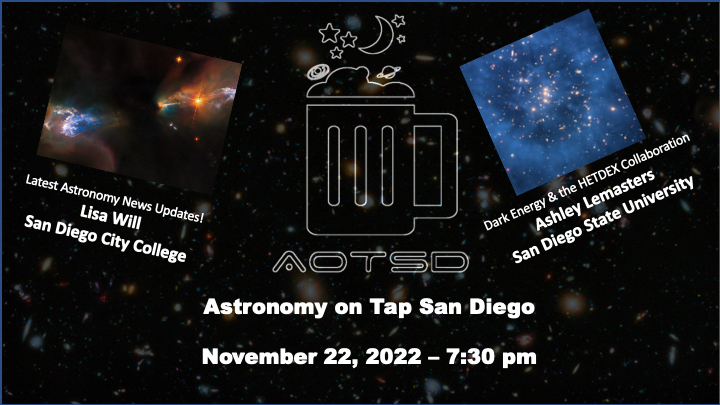 Join us on FB Live, November 22, 2022, 7:30 PM. Topics: Current space news, Dark energy and the HETDEX Collaboration.