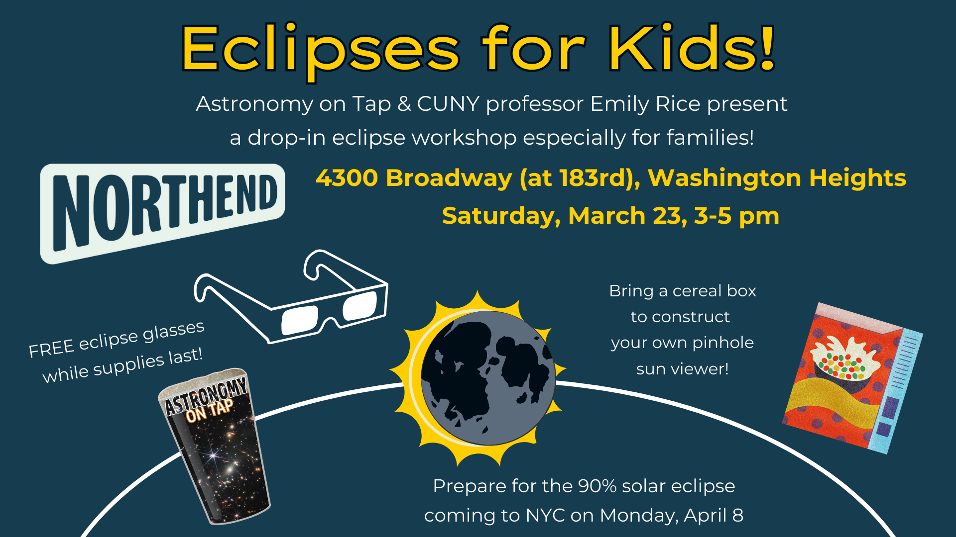 graphic for Eclipses for kids drop-in family workshop