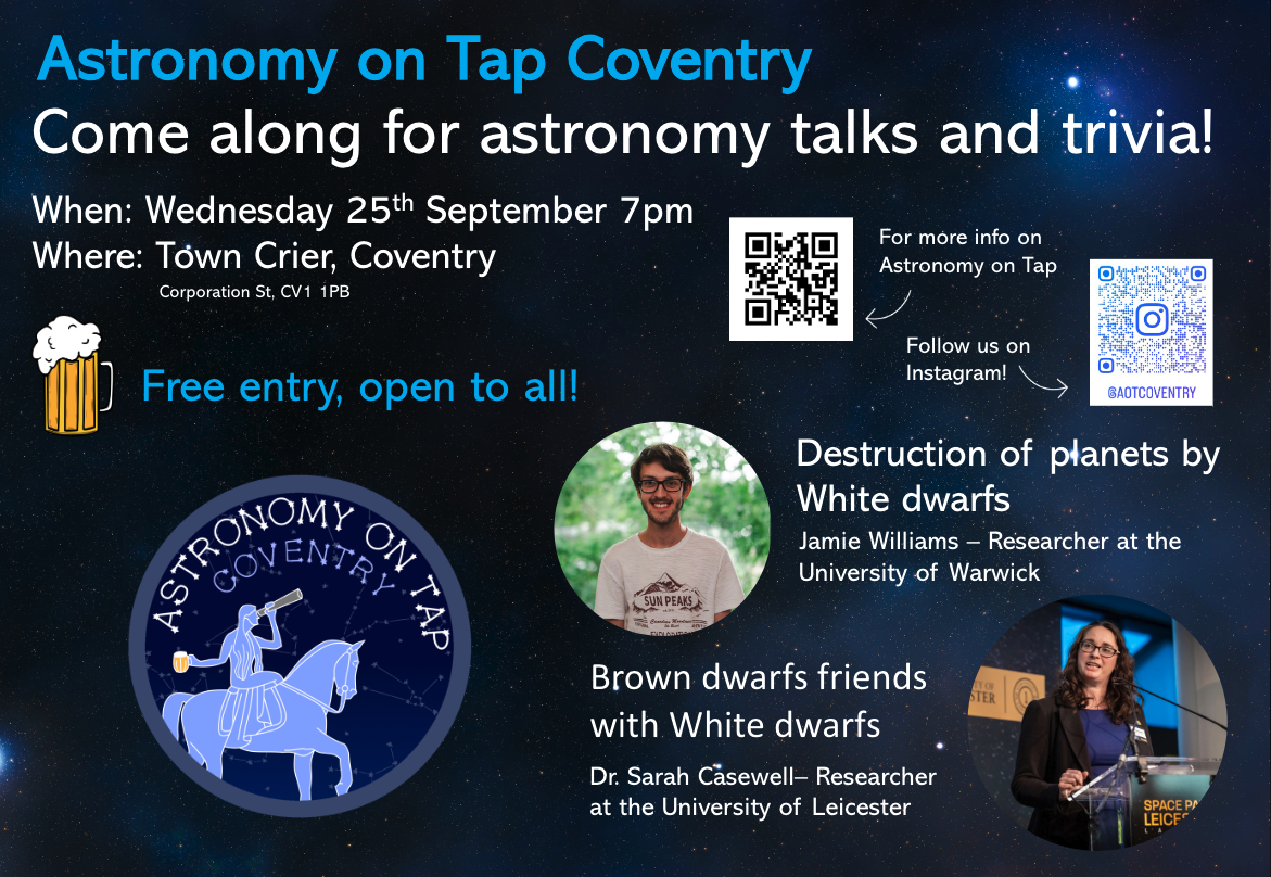 Poster for Astronomy on Tap Coventry 24 September 2024