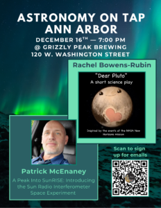 Ann Arbor Astronomy on Tap: A Play about Pluto and the SunRISE Experiment